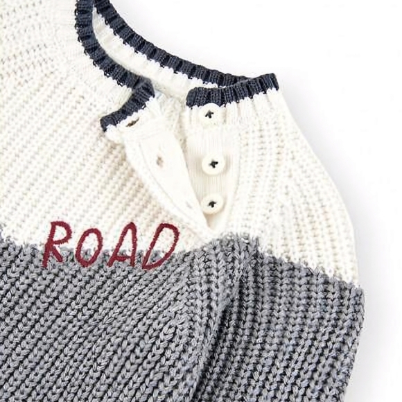 NWT Boboli Sweater Size 2 Colors cream grey red accents - Picture 3 of 15